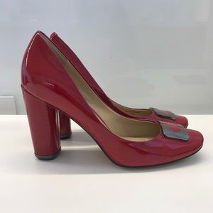 DVF Red patent shoes